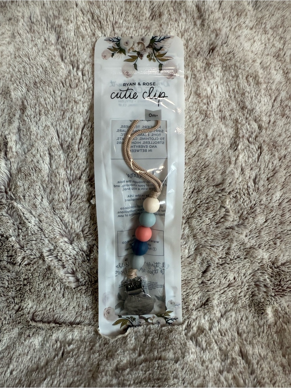 Ryan and Rose Cutie Clip - Multicolor Pacifier Clip